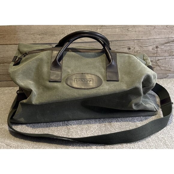 GANT Canvas With Leather Trim Weekender Duffle Bag Vintage